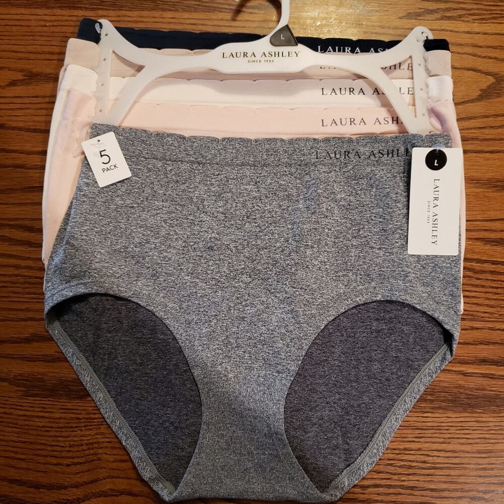 Laura Ashley NWT 5 pack panties stretch briefs 1X 2x‎